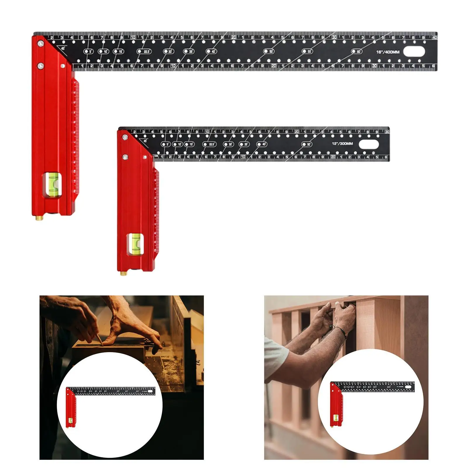 

Right Angle Ruler Professional Woodworking Metal Multipurpose L Square Ruler