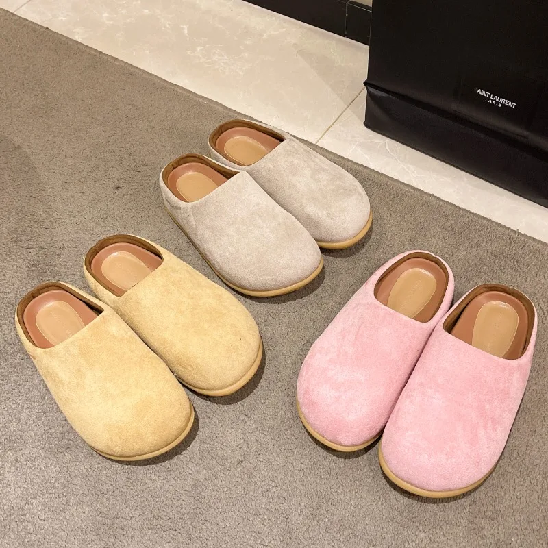 

Новинка 2024, ленивые полутапочки, женские модные противоскользящие универсальные верхние тапочки, высококачественные тапочки Женская Обувь