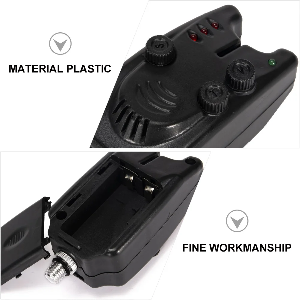 

Fishing Alarm Bite Indicator Black Sound Light Bell Plastic Tool Durable Portable Gift Fishing Gear Accessories