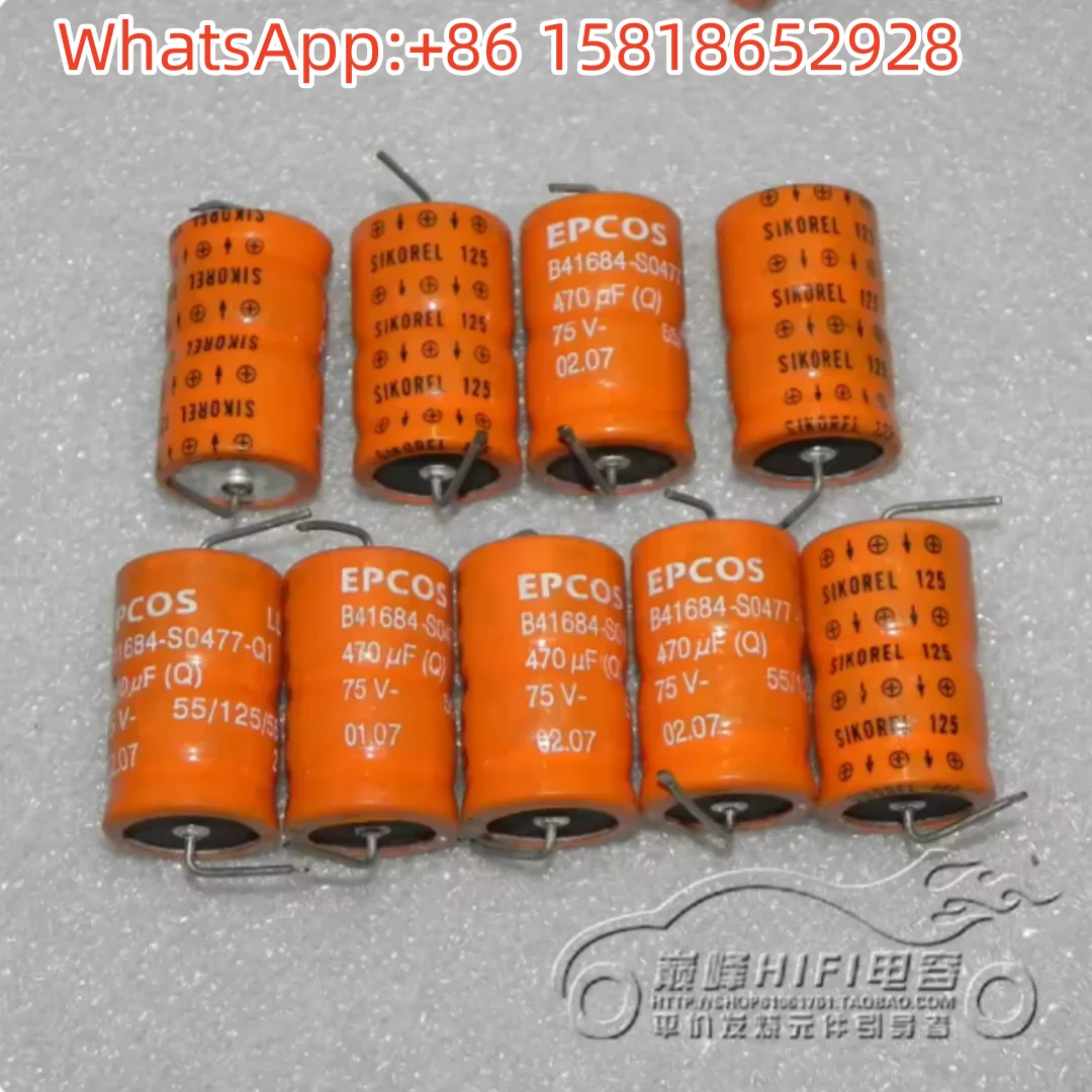 5pcs EPCOS Orange 75V470UF Siemens SIKOREL125 Axial High-Temperature Cathode Electrolytic Capacitor