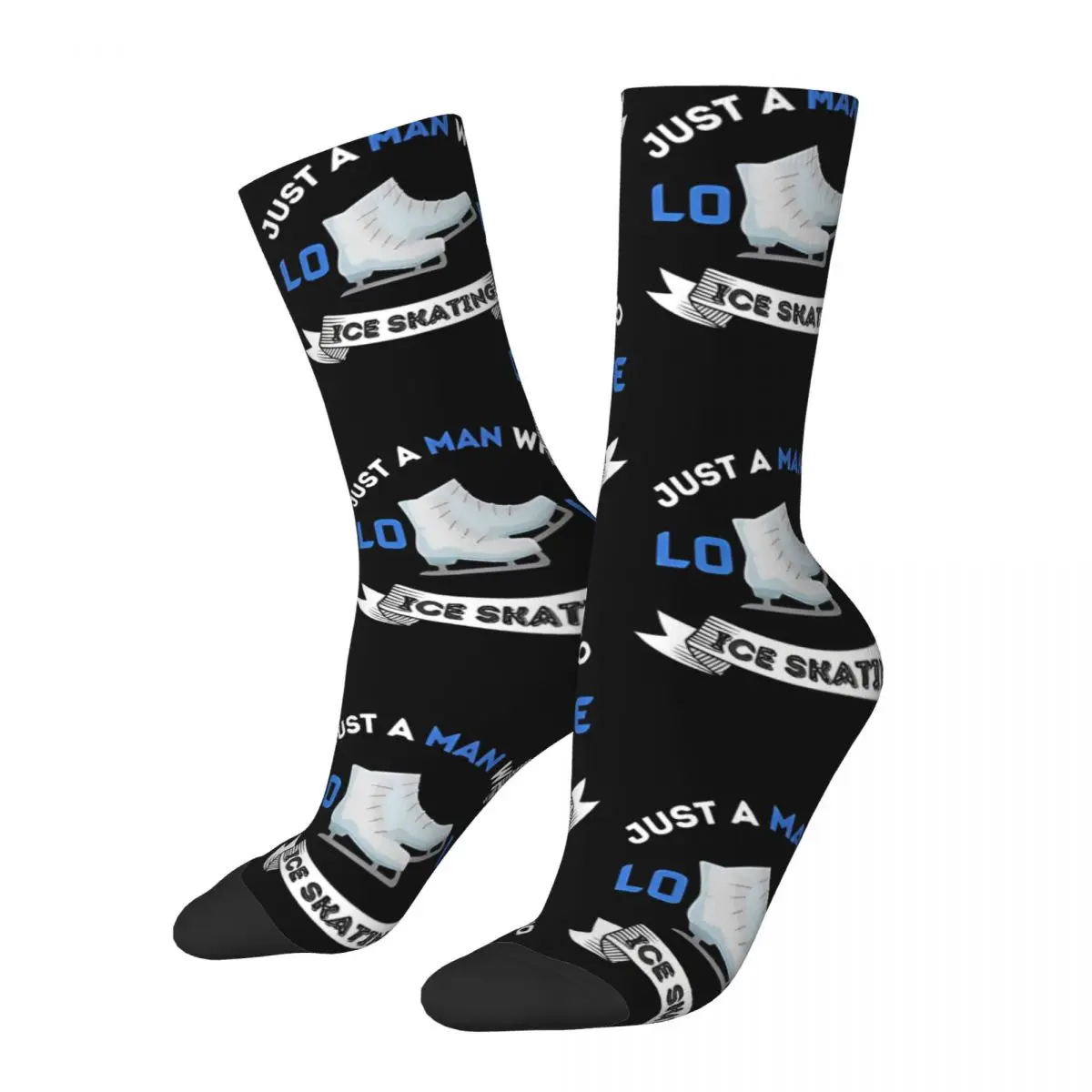 Just A Man Who Love Ice Skating Sport Socks Male Mens Women Spring Stockings Hip Hop