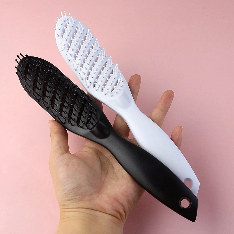 Styling Curly Hair Brush Salon Scalp Massager Comb Detangling Drying Brush Anti Static Curved Vent Brush Hairdressing Styling