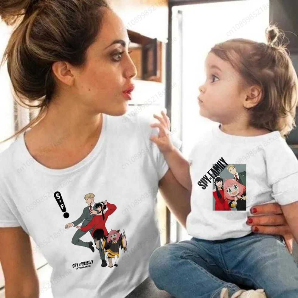 Japanese Anime Spy X Family Anya T Shirt for Family Children Short Sleeve Clothing Funny Cartoon Party Top Boys and Girl Tshirt