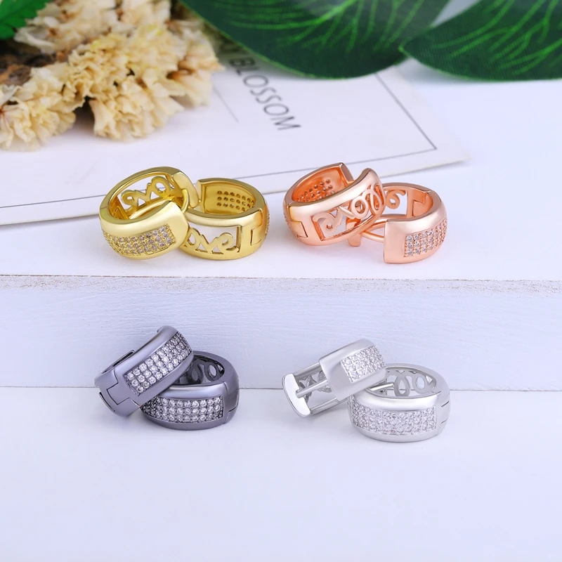 Juya Handgemachte Micro Pflastern Zirkon Gold/Silber Farbe Luxus Hoop Ohrringe Für Frauen Braut Abend Party Schmuck Großhandel – Detail 16