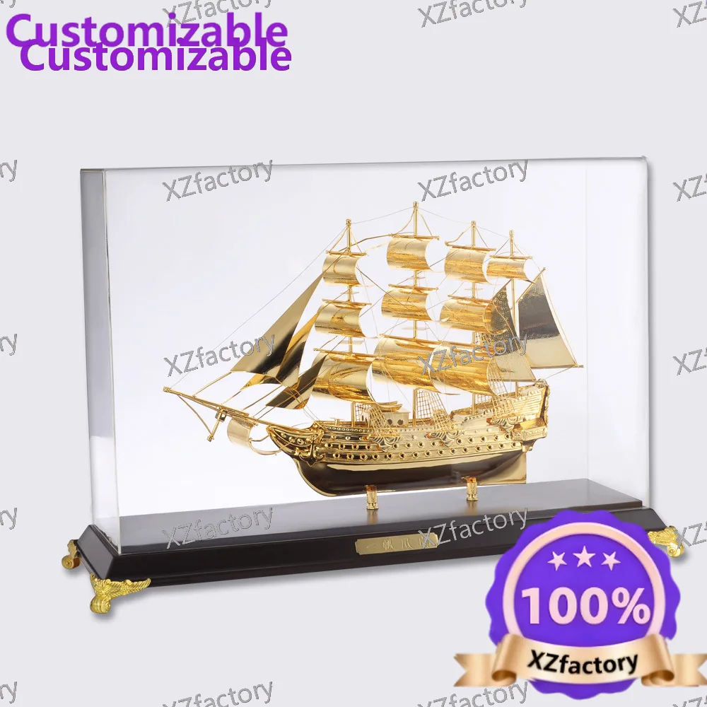 Metal Sailboat Model, Alloy Business Ceremony Gift, Souvenir Ornament, Home Decoration, Creative Modern Minimalist Style
