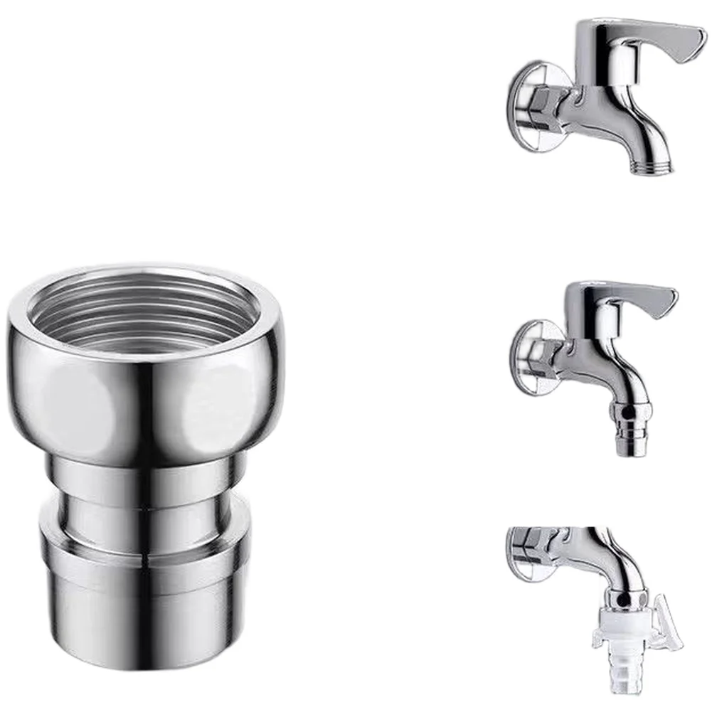 Washing Machine Faucet Adapter Made of 304 Stainless Steel with 4 Inch Length DN15 Thread and Bubbler for Stable Flow