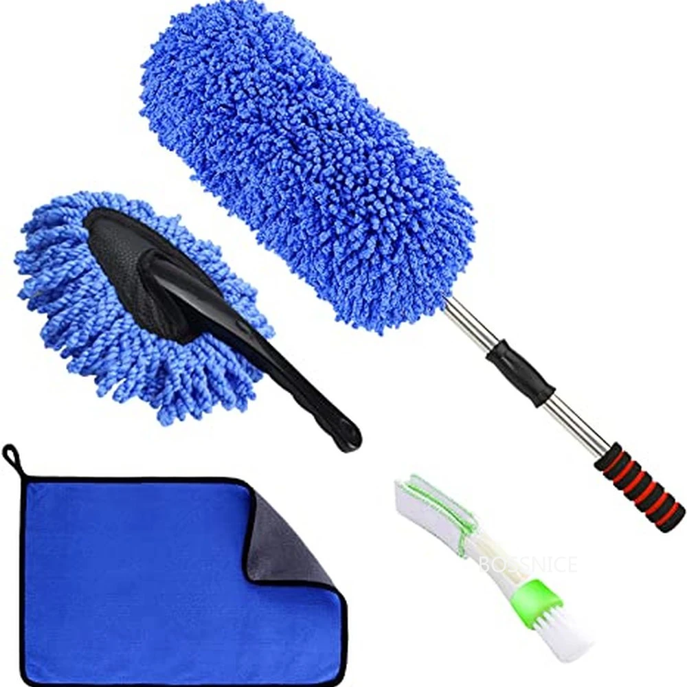 

Car Duster Brush Set Car Dusters with Extendable Handle Dirt Cleaning Brush Car Dash Dust Brush Detailing Brush Microfiber Towel