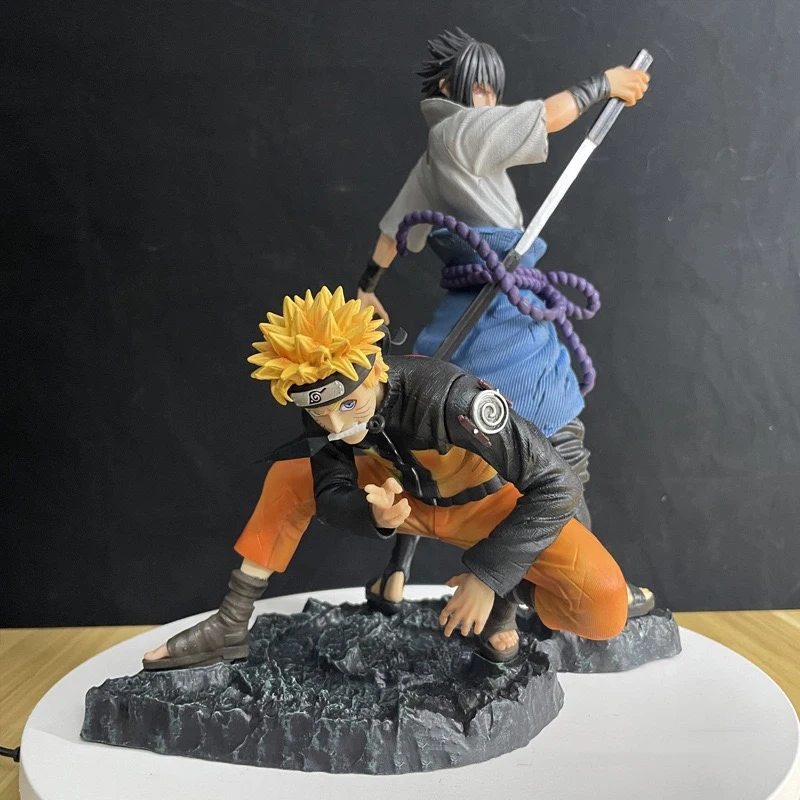 NARUTO Uzumaki Naruto Uchiha Sasuke Anime Action Figures PVC Collection Model Ornament Statue Toys Desktop Decoration Gifts