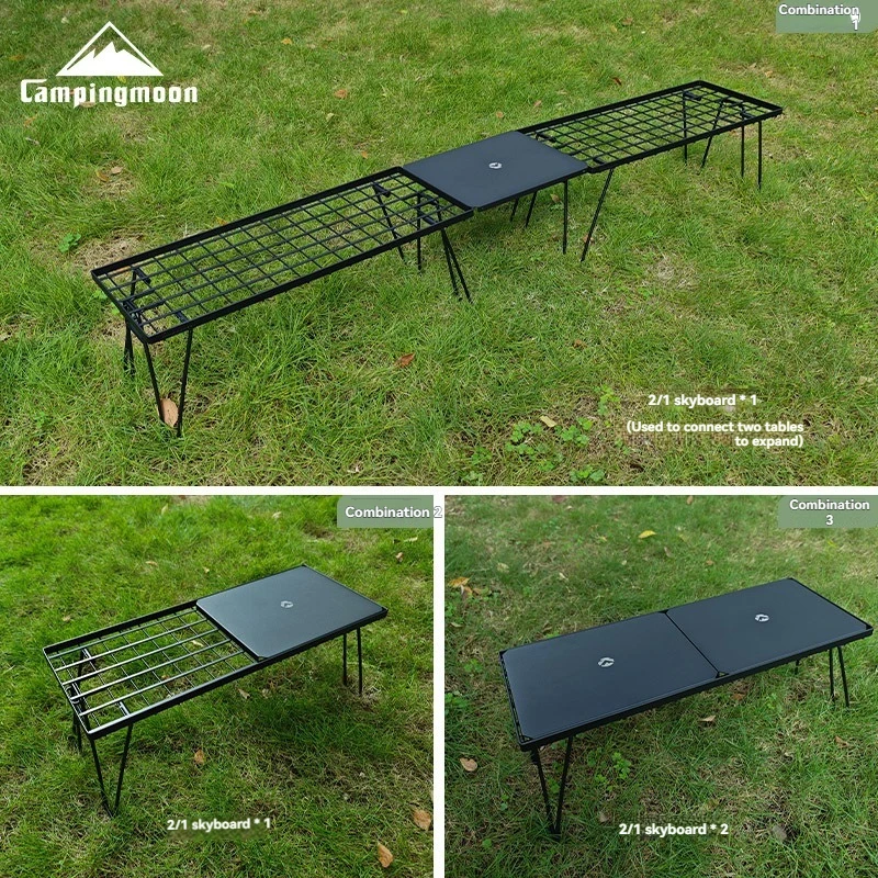 

CAMPINGMOON T-229-9BK-2P two-piece outdoor folding table accessory aluminum alloy camping portable table board