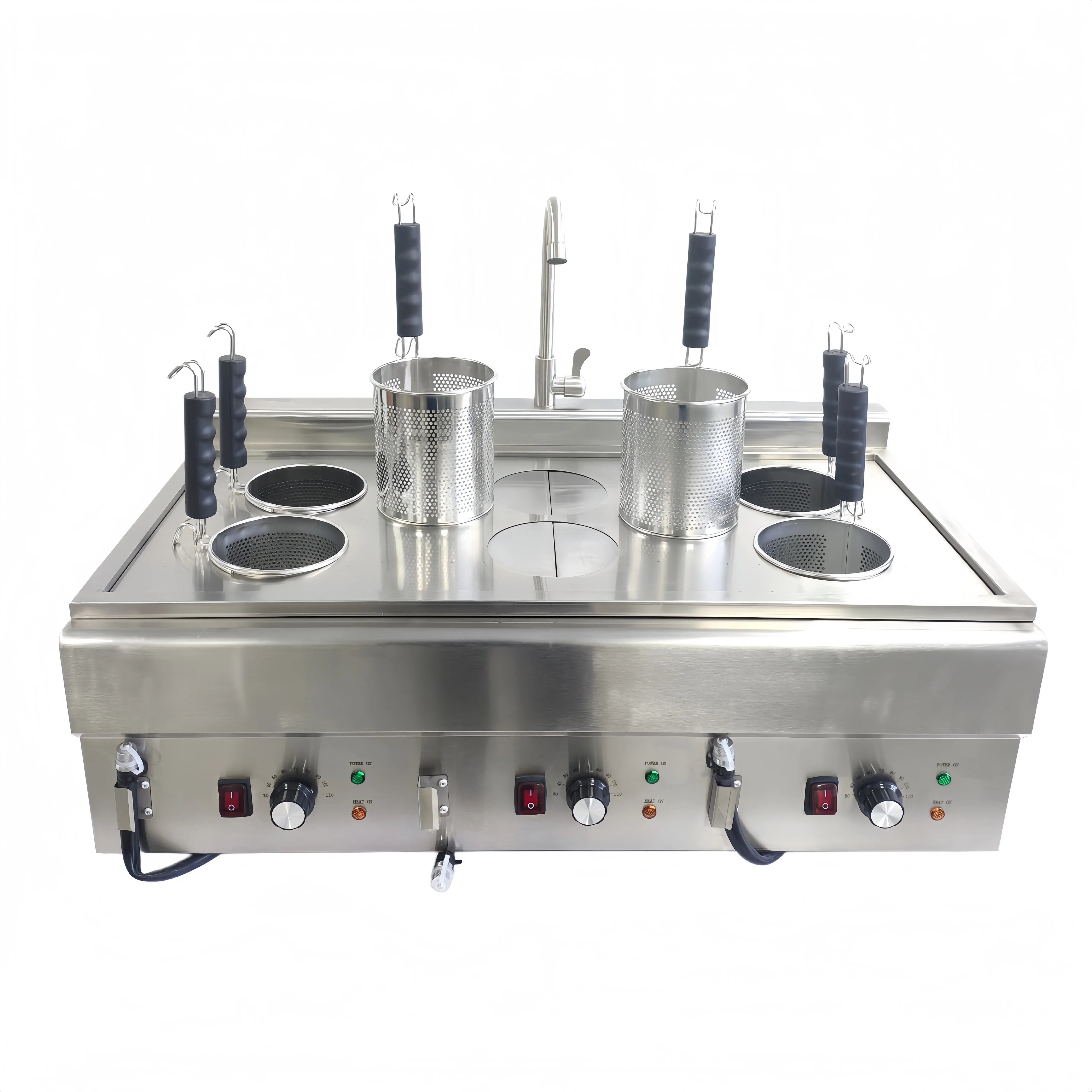 Commercial Restaurant Noodle Stove 6-hole Electric Noodle Stove 220V Stainless Steel Material Spaghetti Cooking Equipment view 4