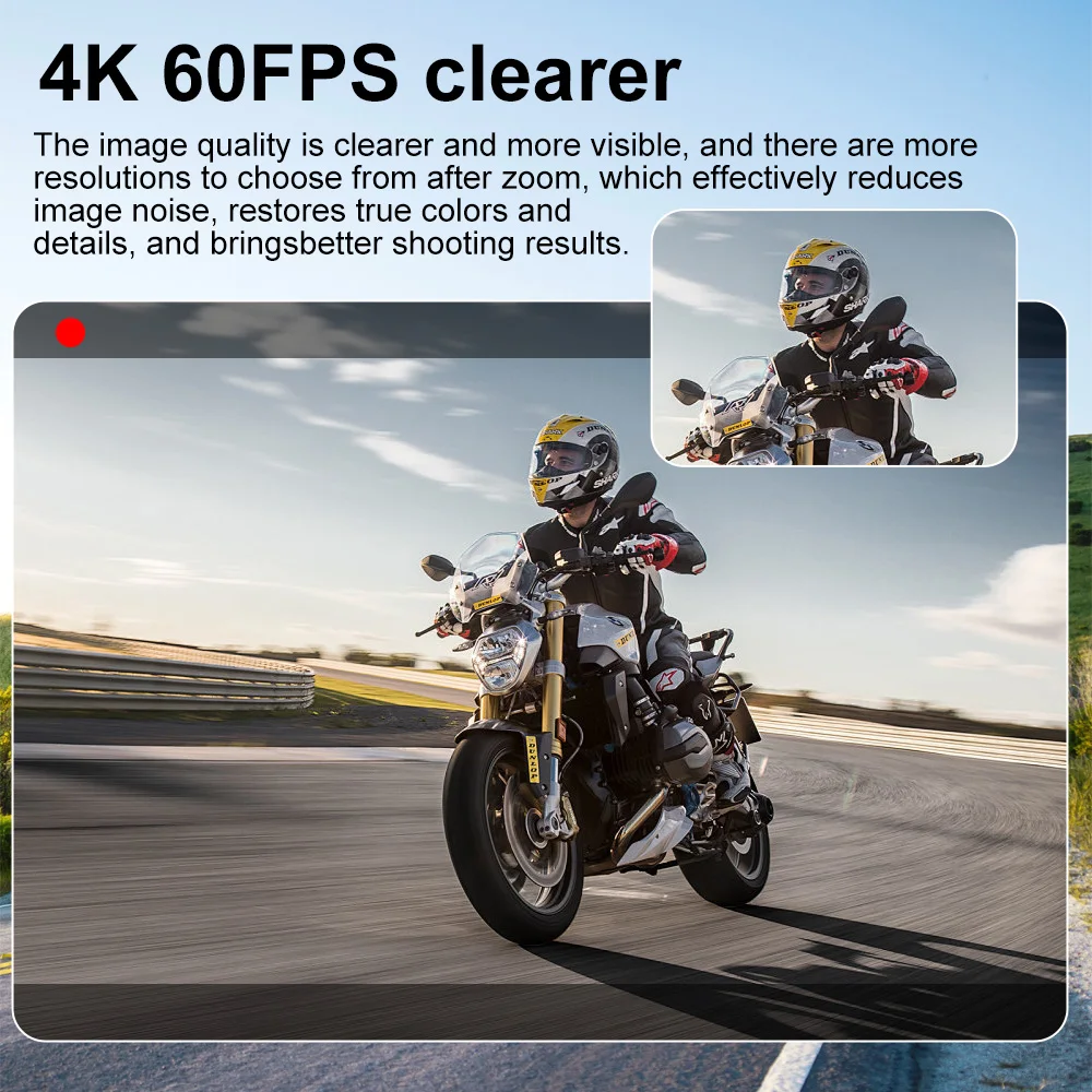 4K 60FPS Action Camera Anti-shake Dual Screen 170° Wide Angle 30M Waterproof 4X Zoom WiFi Sport Camera With Remote Control