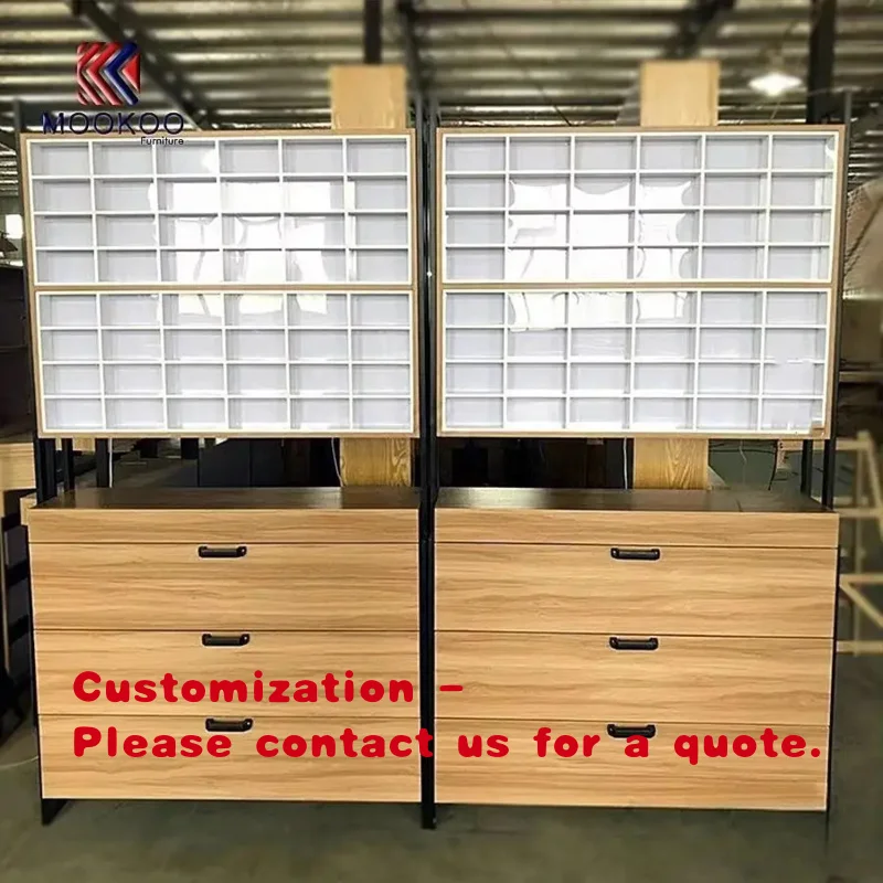 

custom.Wood Cabinets Retail Optical Store