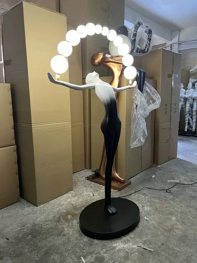 CX172GN Figure Art Sculpture LED Floor Lamp Design Hotel Lobby Living Room Standing Lights Floor Decoration Large Body Lighting