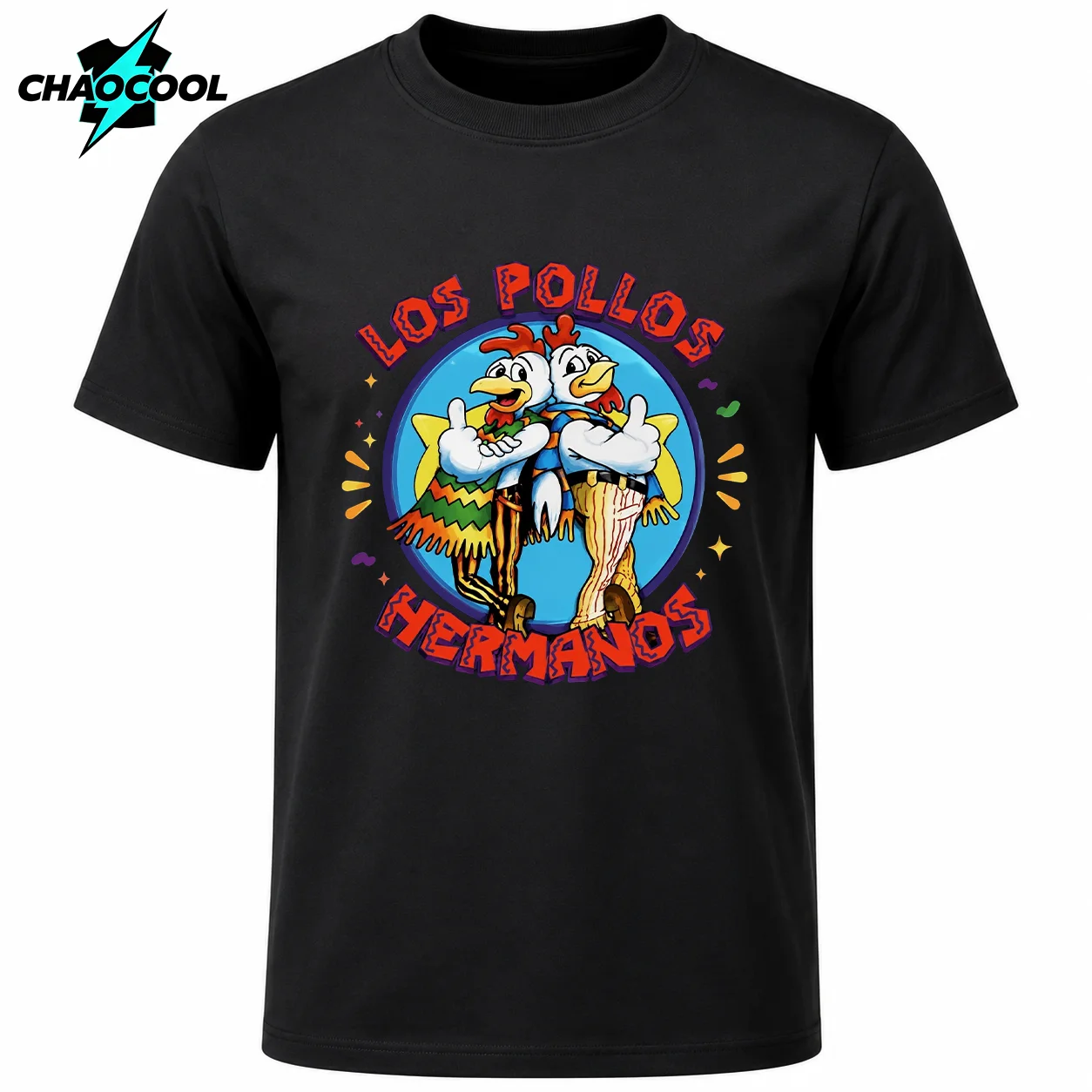 LOS POLLOS Hermanos Funny Printed T-Shirt Men Fashion Casual Short Sleeves Summer Cotton Breathable Tshirt Chicken Brothers Tees
