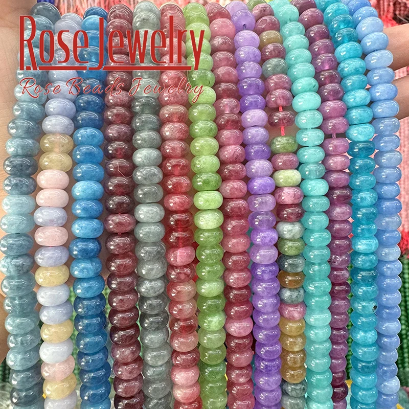 Natural Colorful Jades Tourmaline Rondelle Abacus Beads Round Loose Beads for Jewelry Making DIY Bracelets Necklaces 5x8mm 15\