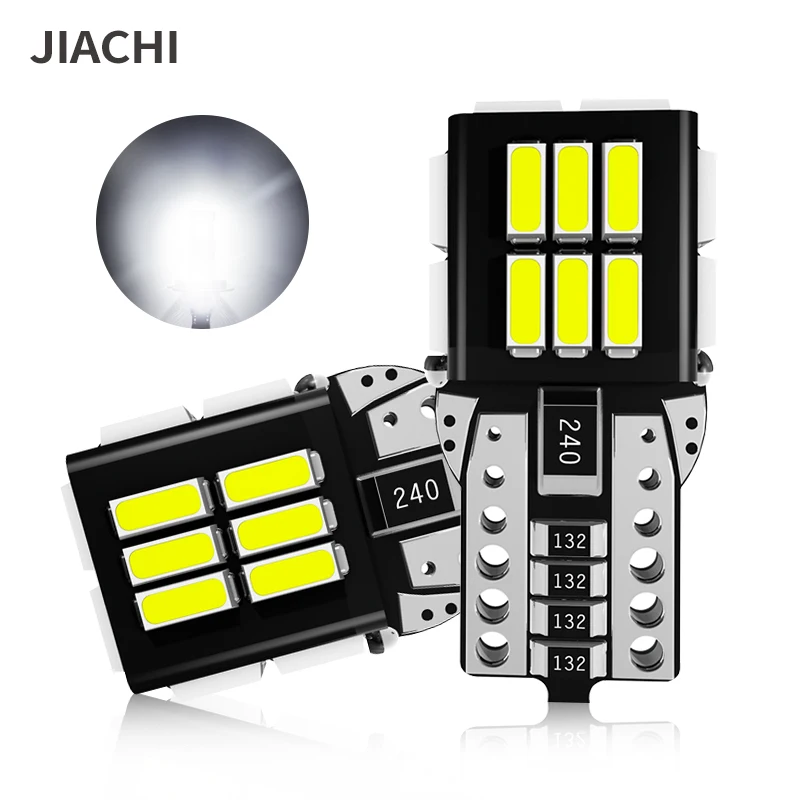 JIACHI 100PCS W5W T10 LED Bulb CANBUS Lamp 4014Chip 24SMD 194 2825 2827 501 Auto Car License Plate Interior Dome Light White 12V