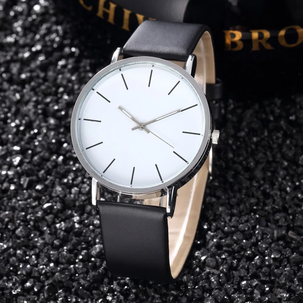 Minimalism Men\'s Watches Leather Bussiness Quartz Watch Simplicity Clock for Men Fashion Luxury Wrist Watches