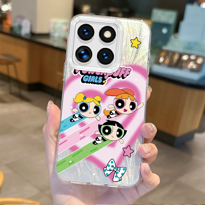 Nuova custodia per telefono cartone animato per ragazze P-Powerpuff per Xiaomi Poco X6 X3 F6 M6 M4 Pro C61 13T 11Lite Cover opaca per telefono antiurto in Silicone