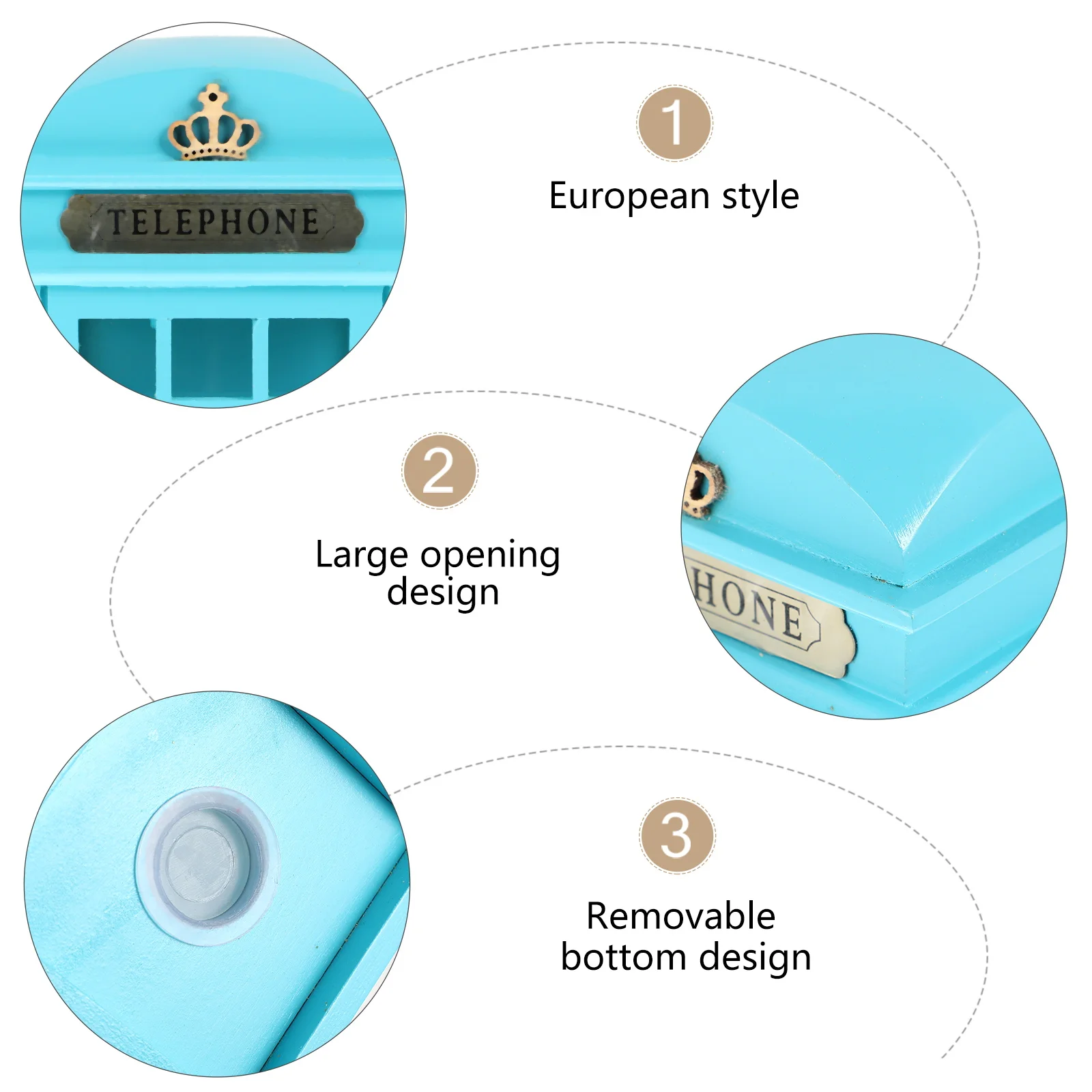 

1Pcs Wooden Money Pot Retro Style Bank Saving Jar Desktop Decor Money Bank