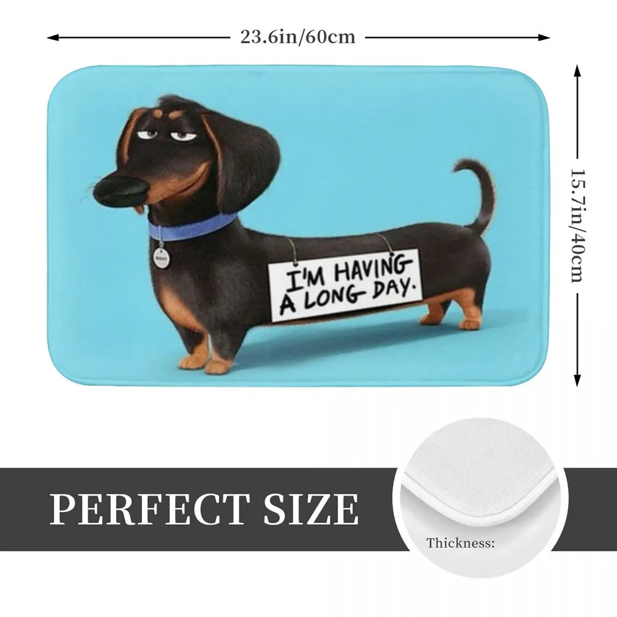 Dachshund Dog Funny Pupy Doormat Non-slip Super Absorbent Bath Mats Home Entrance Rug Kitchen Living Room Carpet Hallway Footpad