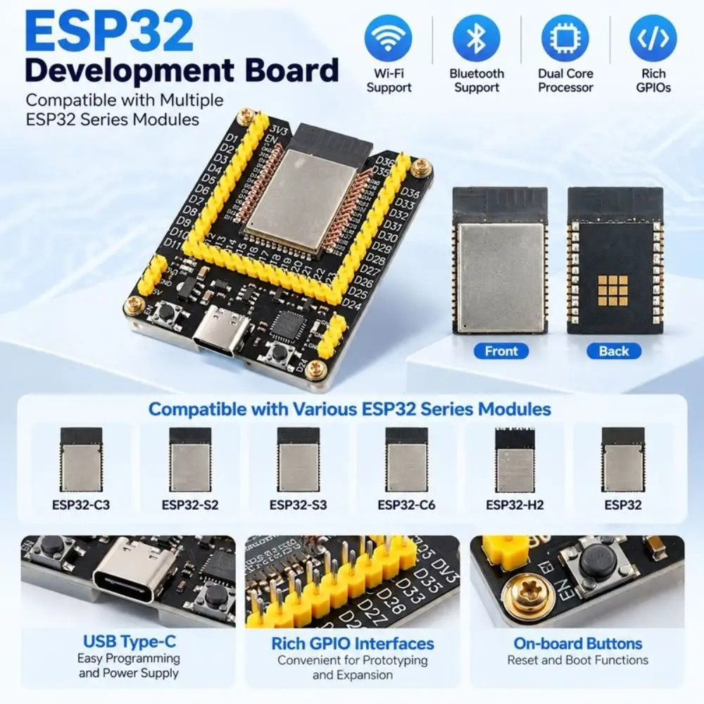 Professional WiFi Programmer Test Board Bluetooth Educational Dev Kit Board DIY Firmware Development Board IoT Projects