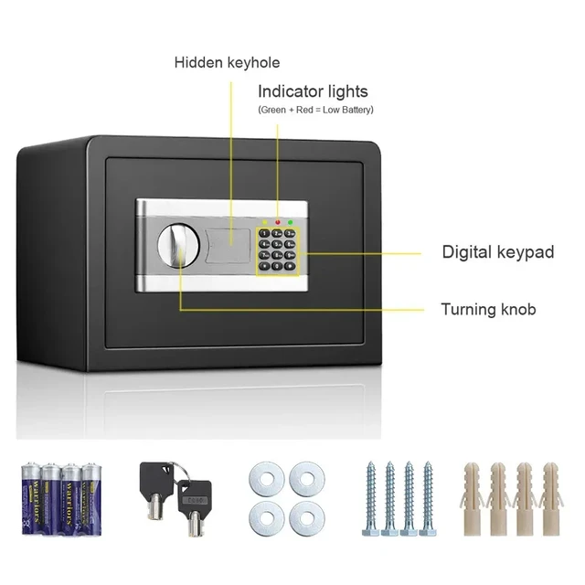 Digital Money Box Small Household Safe Security Box Mini Steel Depository with Keys 6 Digital Money Box Small Household Safe Security Box Mini Steel Depository with Keys 6