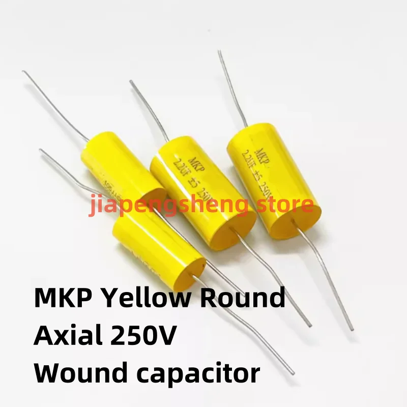 MKP Yellow Round Axial Non-Polarized Capacitor 250V 400V 1/2.2/3/4/4.7/5.6/8.2/10/15/47UF