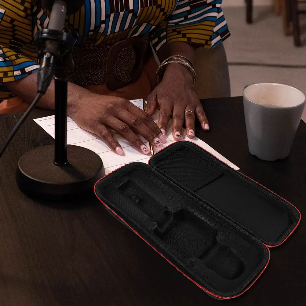 

PU Microphone Bag Durable Protection Portable Storage Pouch for Mic Accessories Travel Organizer Microphone Bag