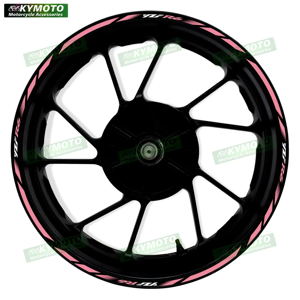 For YZF R6 R 6 motorcycle racing accessories 17 inch front and rear wheel stickers waterproof reflective wheel rim stickers 3