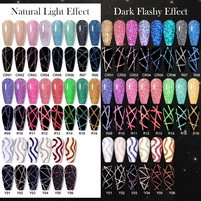 LILYCUTE 5ML Colorful Reflective Glitter Liner Gel Polish Sparkling Painting Nail Polish Semi Permanent UV Gel Lines French Nail