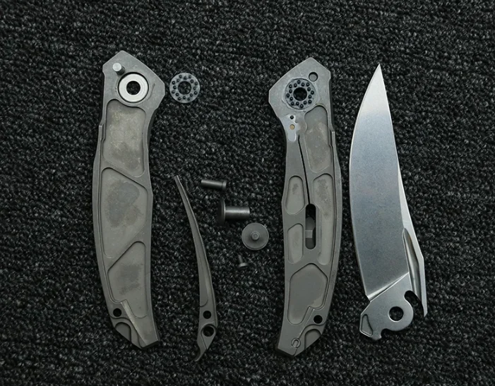 Imagem -06 - Lemifshe-duplo Linha Cerâmica Rolamento Faca Dobrável Quantum Urso Logotipo Titanium Handle Acampamento ao ar Livre Sobrevivência Bolso Ferramenta Edc Novo