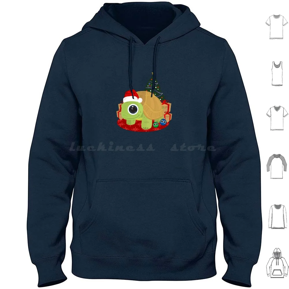 Christmas-Turtle Hoodies Long Sleeve Turtle Turtles Animal Animals Cute New Year Pet Celebration Sea Ocean Beach