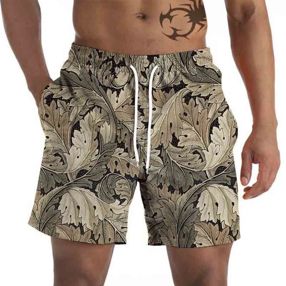 Calções masculinos 3d impresso chinois cintura elástica fitness caminhadas solto shorts masculinos esportes roupa de banho nova marca para homem