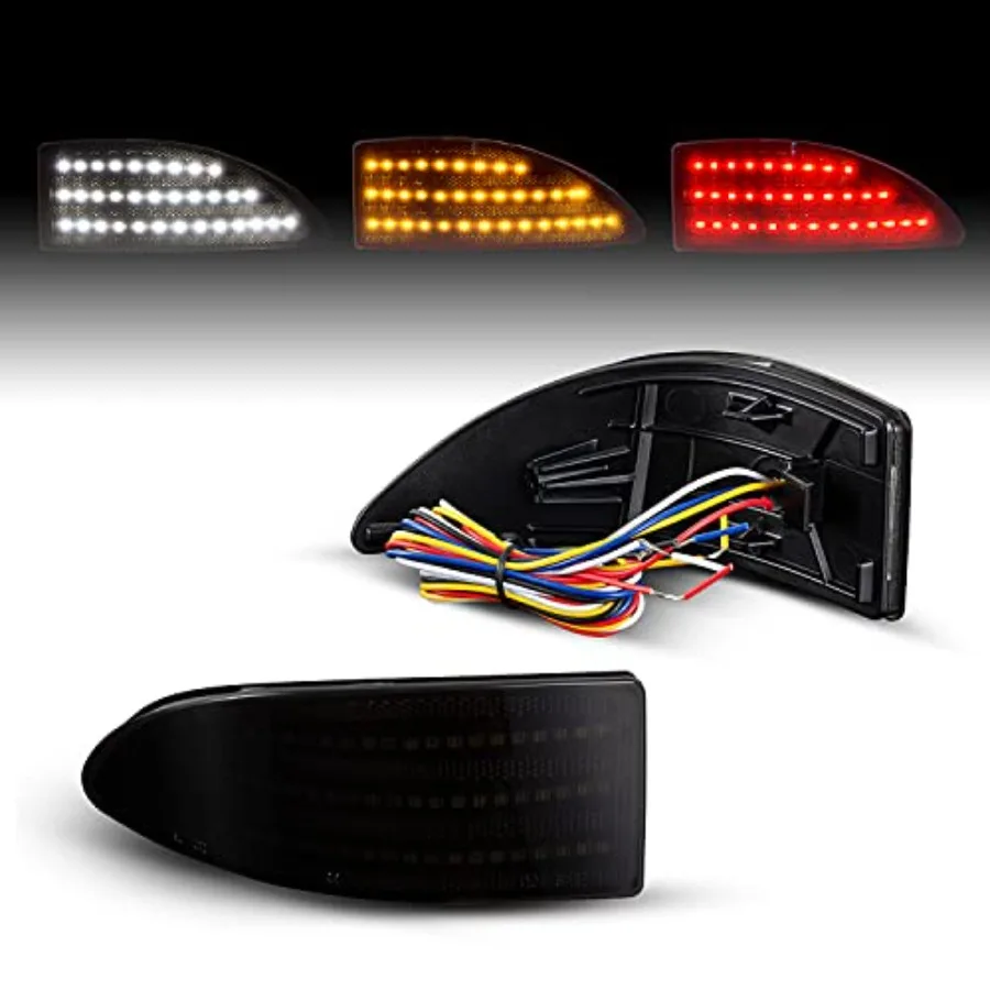 

LED Rear Bumper Reflector Light Compatible with Lexus IS250/IS350 2006-2012 Sedan w/4 Functions Turn Signal+Brake+Reverse+Runni