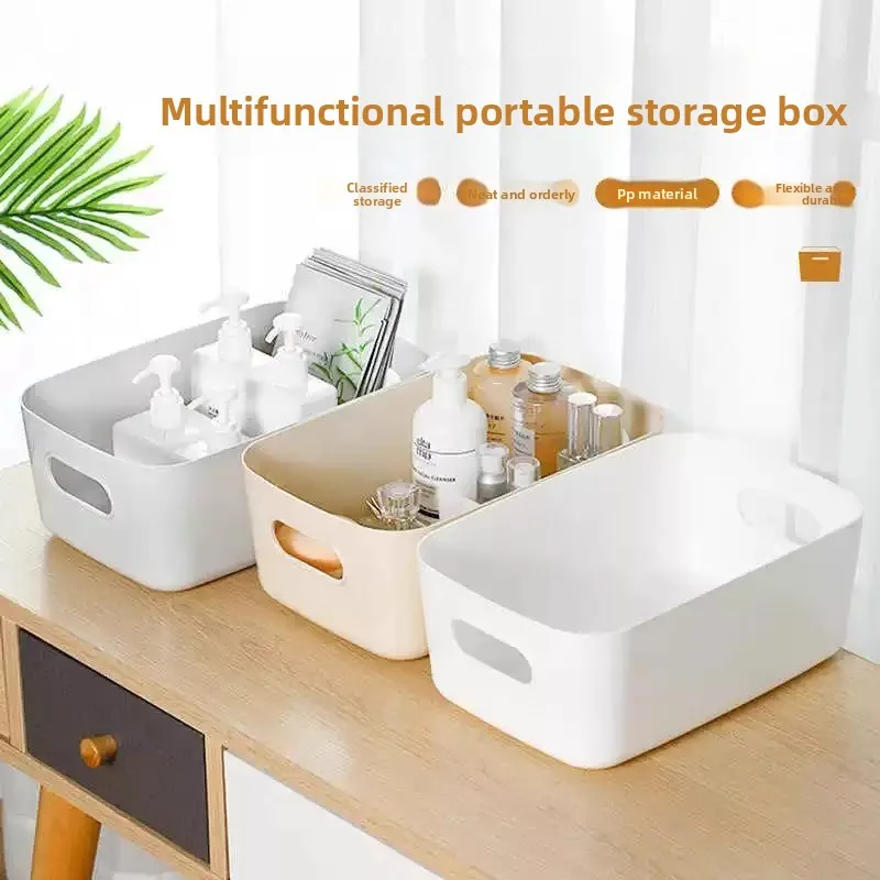 

Economical Simple White Portable Storage Basket Dormi Stier Plastic Large Capaci Miscellaneous Items Box Household Or...