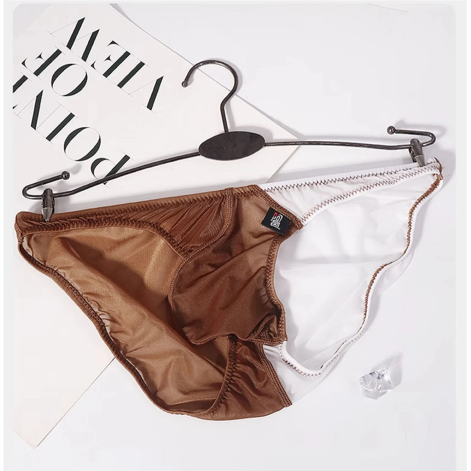 Men's Underwear Thin Section U Convex Small Triangle Ice Silk Without Trace Low Waist Transparent Narrow Bottom Pants Briefs