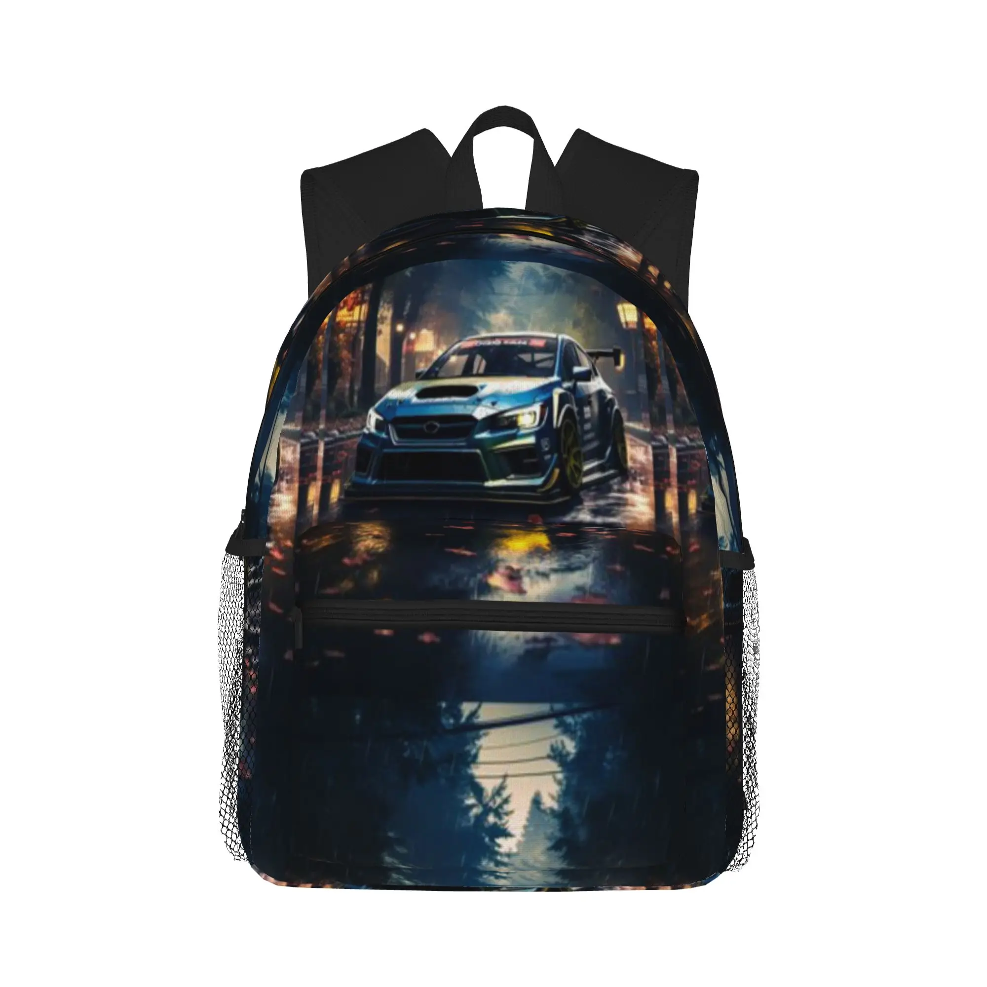 Aggressive Custom Sports Car In Dark By Rainy Night  Casual Backpack for Students and Adults Feminina backpack
