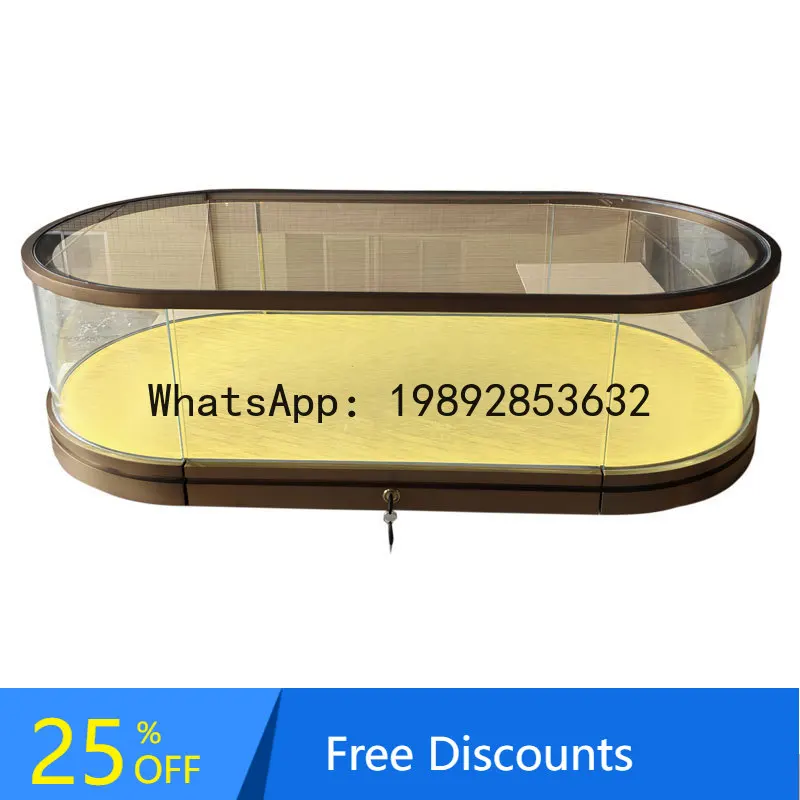 CZ Desktop Glass Display Cabinet Stainless Steel Jewelry Display Cabinet Figurine Dust Cover