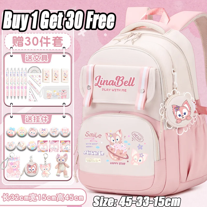 Sanrio backpack for boys, 2025 new model, cute print Rilakkuma girls' school bag for grades 3-6 large capacity school bag