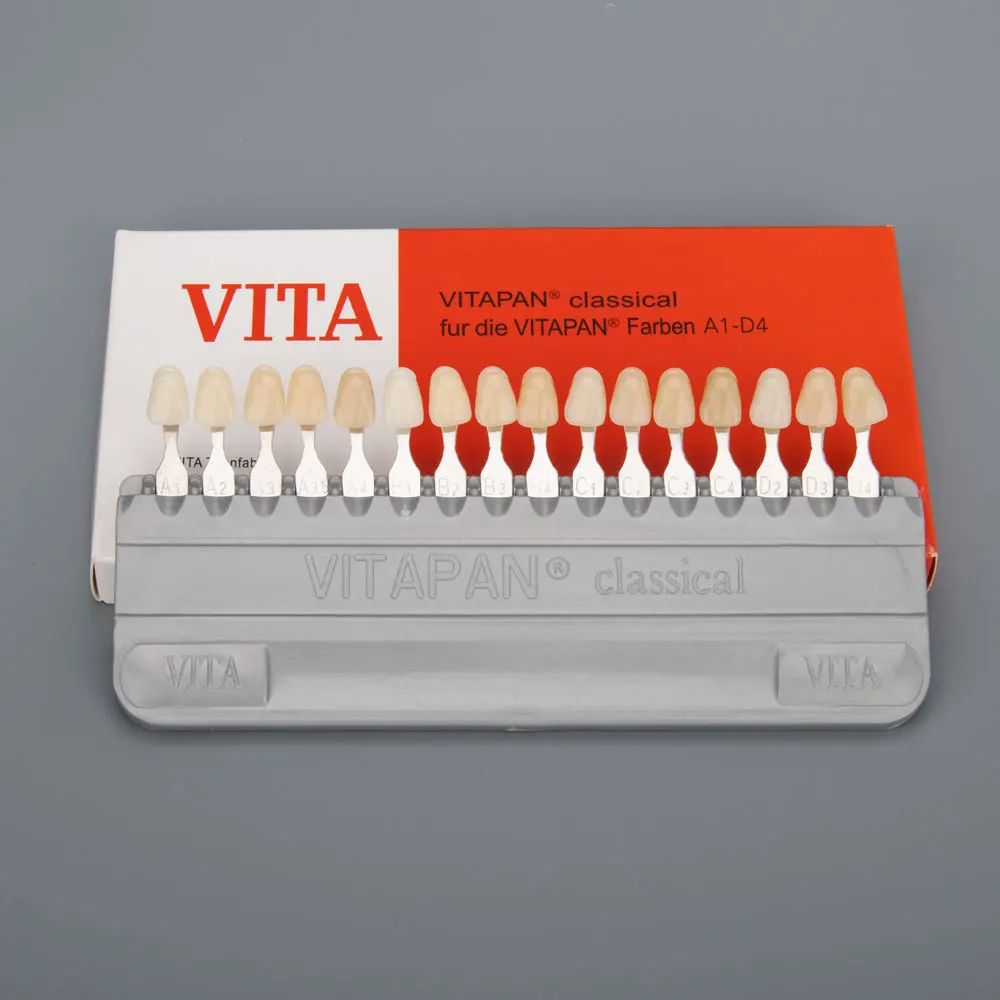 VITA Zahnfarbschlüssel 16 Farben Zahnmedizinische Ausrüstung Zahnaufhellung Porzellan VITAPAN Zahnmodell Colorimetro Dentalplatte – Detail 1