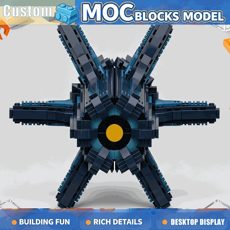 1973PCS Futuristic Deep Space Probe Building Blocks Sci Fi Starship Model DIY Assembly Set Creative Collection Display Toy Gift
