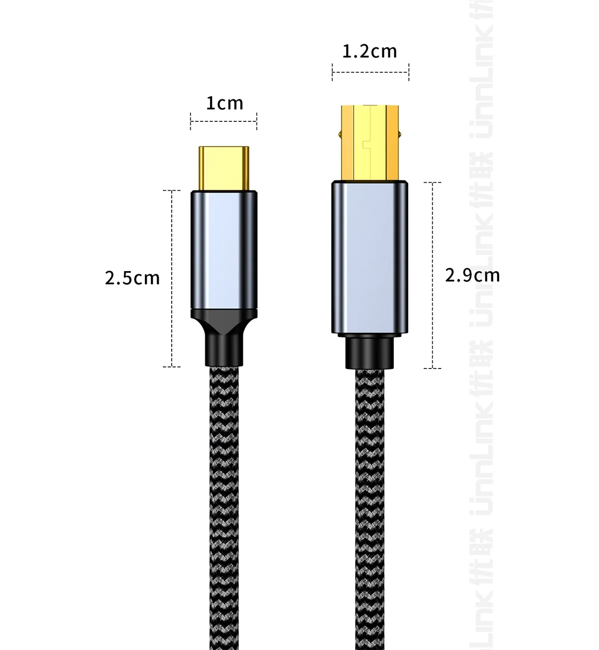 Unnlink USB-C zu USB-B Audiokabel für MIDI-Controller Keyboard Elektronisches Klavier Synthesizer Soundkarte DAC DJ-Mixer Controller – Detail 10