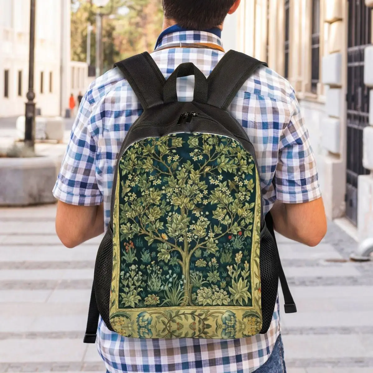 Tree Of Life By William Morris mochilas para hombres y mujeres, bolsa de libros para estudiantes universitarios, bolsas con patrón Floral para computadora portátil de 15 pulgadas