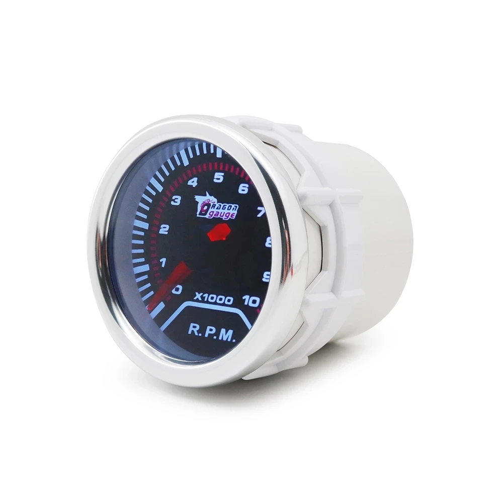 Boost/Vacuum/Water Temp/Oil Temp/Oil Press/Voltage/Tachometer/Air Fuel Ratio/EGT Gauge 52mm Analog led White Case