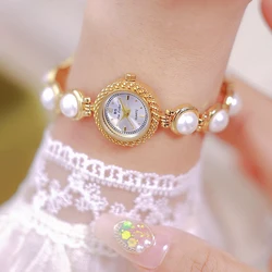 Women Watches Original Luxury Gold Watch, Ladies Fashion Pearl Wristwatch