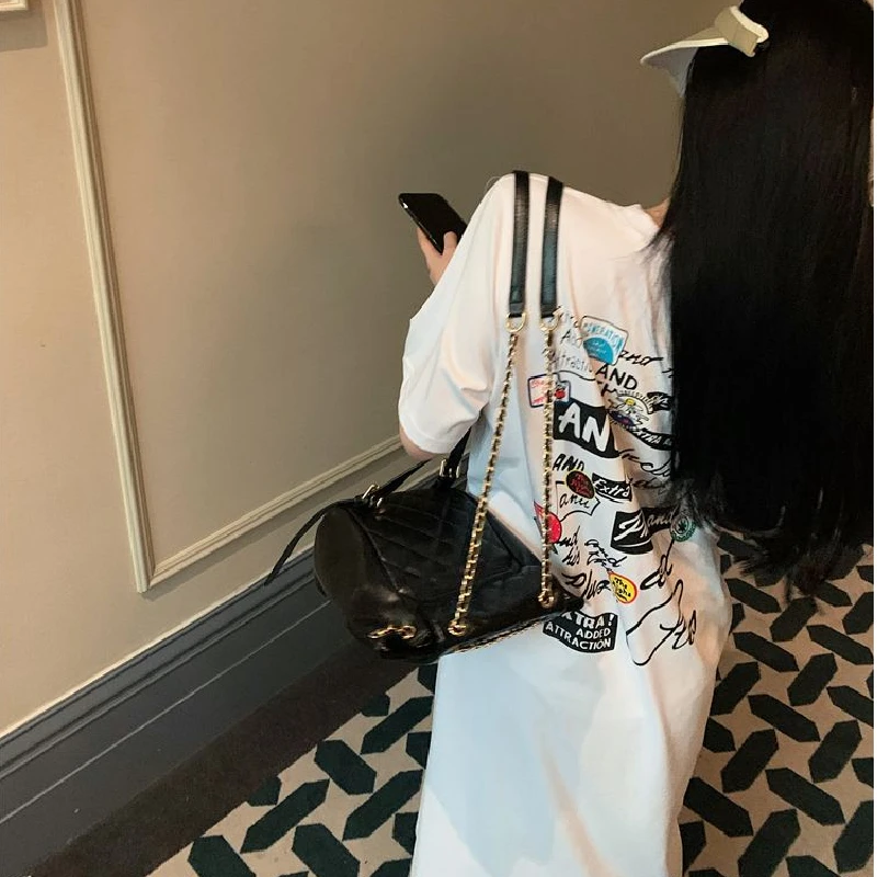 T-shirt ample ort Sve Dr coréen Sle Hong Kong Sle Design ouvert fendu vêtements d'extérieur été femmes Dr h-ape