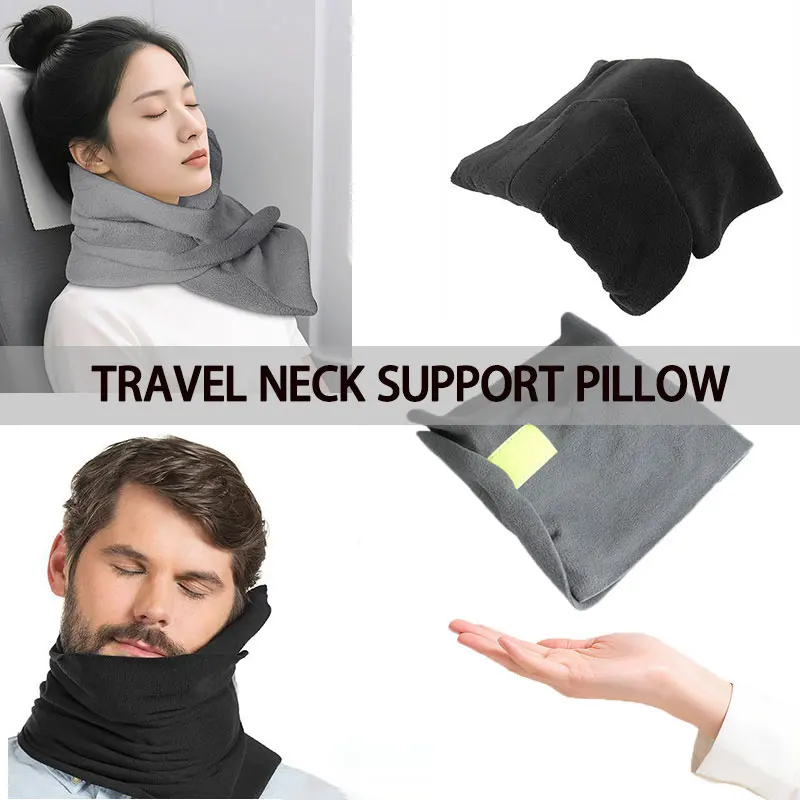 Travel Neck Pillow U‑shaped Pillow Soft Portable Support Pillow For Airplane Car Home Office Cervical Protection Sleep Accessory
