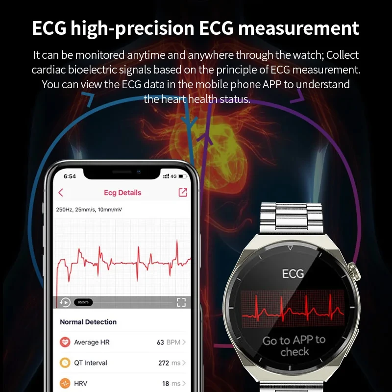 New ECG+PPG Smart Watch Men Sangao Laser Health Heart Rate Blood Pressure Fitness Sports Watches IP68 Waterproof Smartwatch