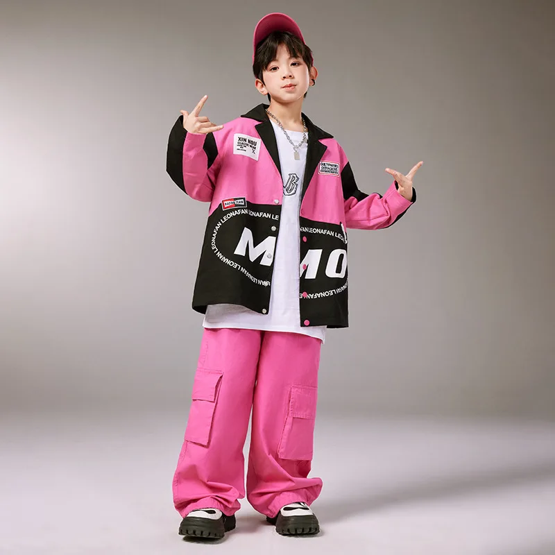 Children's Street Dance Costume, Hip-hop Children's Motorcycle Costume, Girls' Jazz Dance Performance Costume Set