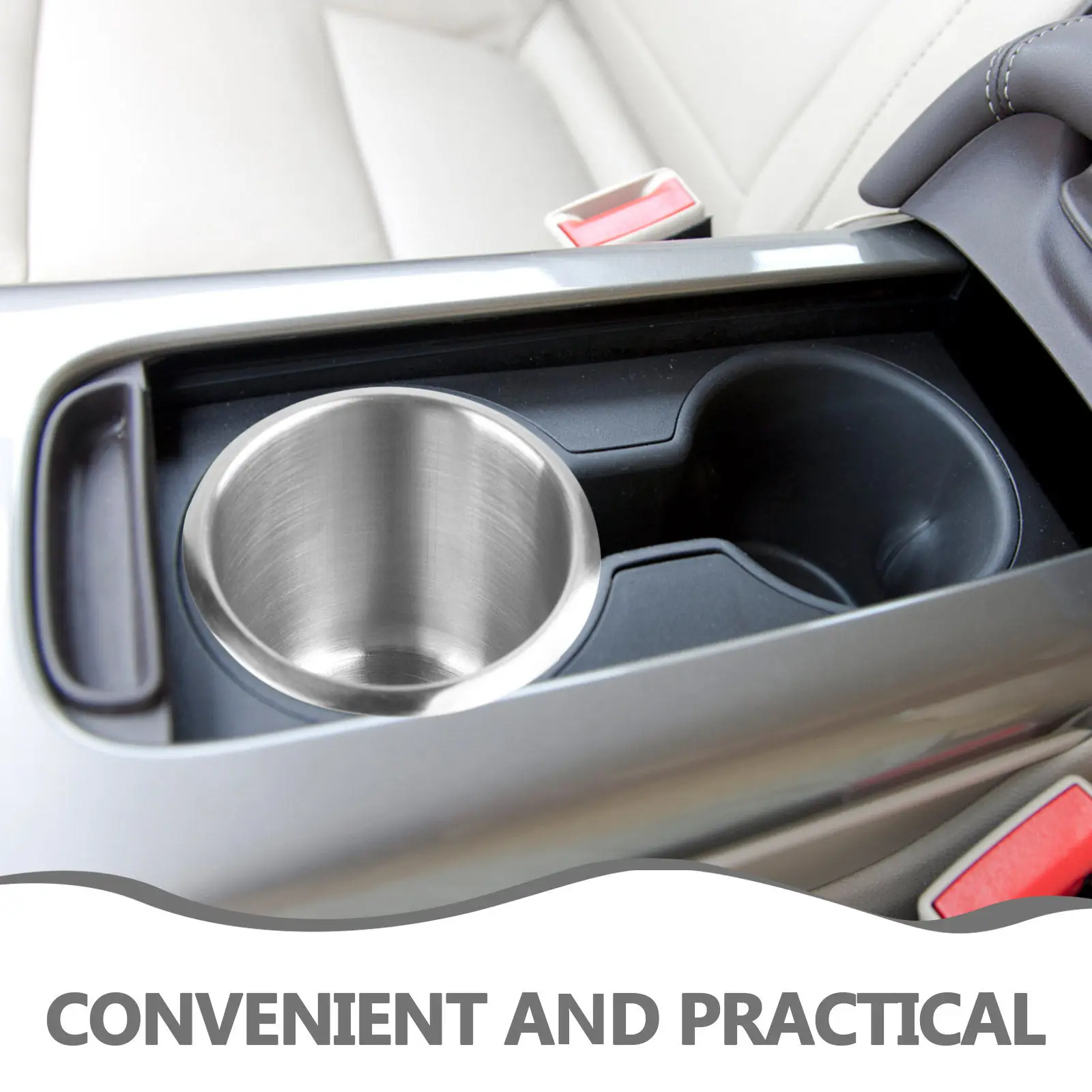 Stainless Steel Cup Holder Robust Lightweight Non Slip Surface for Cars Motor Homes Yachts Boats Autos Rvs Road Trip Spill Guard